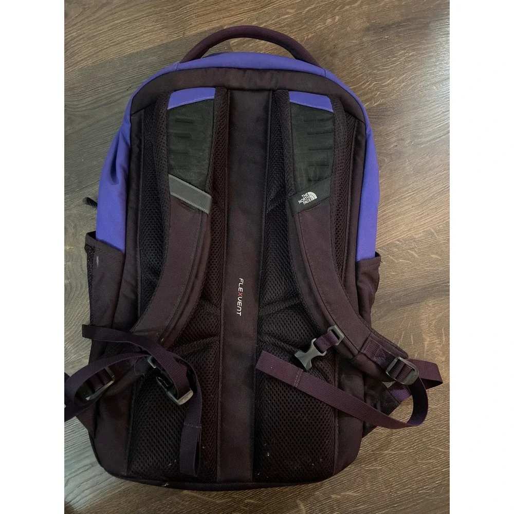 The North Face Vault Backpack Purple Black FlexVent Laptop Sleeve Daypack